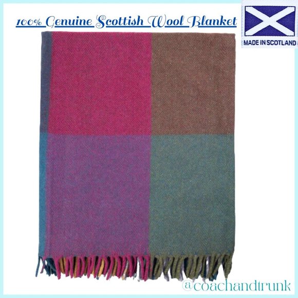 IMPORTED THROW BLANKET Scottish Blanket Import Vibrant Colors & Earth Tones NWT - Picture 4 of 10
